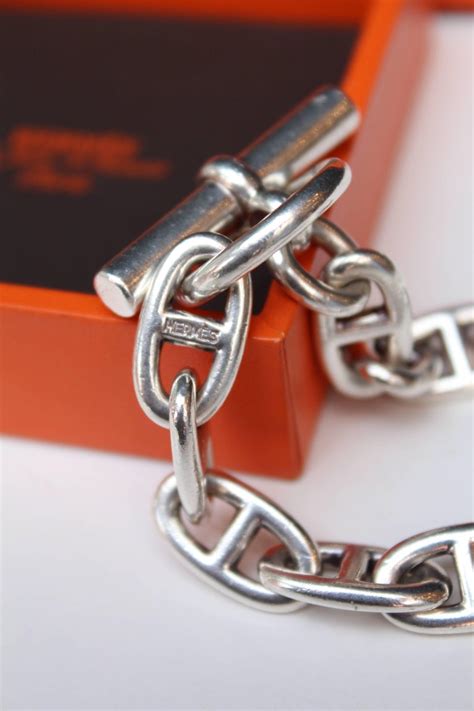 bracelet hermes argent chaine|hermes chain anchor chain bracelet.